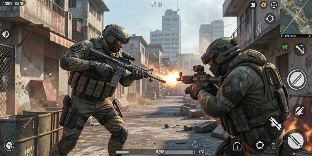 Tampilan gameplay FPS yang seru dan menegangkan