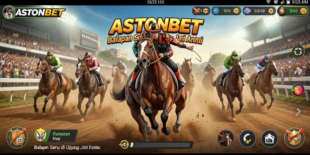 Tampilan gameplay ASTONBET yang mendebarkan dan penuh aksi balapan.