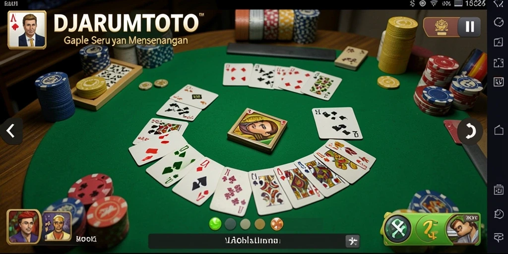 Tampilan gameplay seru DJARUMTOTO saat bermain Gaple.
