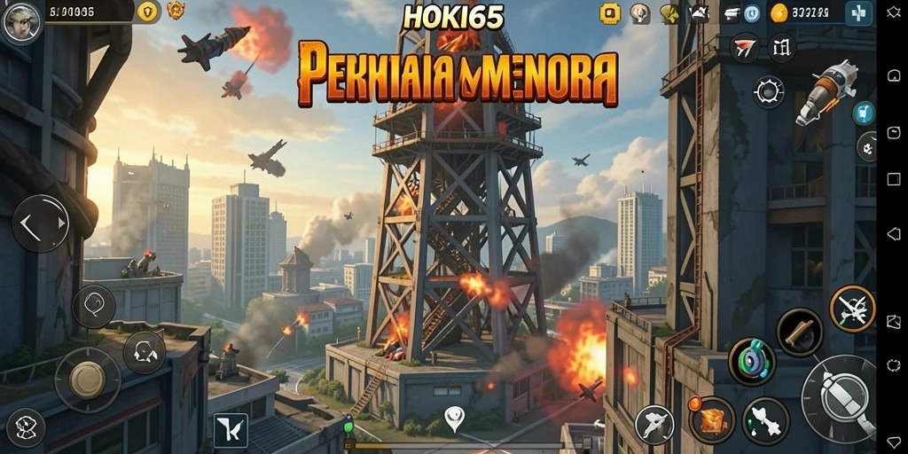 Screenshot HOKI65 menampilkan aksi seru dalam pertempuran Tower Defense.