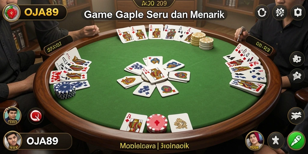 Tampilan gameplay seru dari OJA89 saat bermain Gaple.