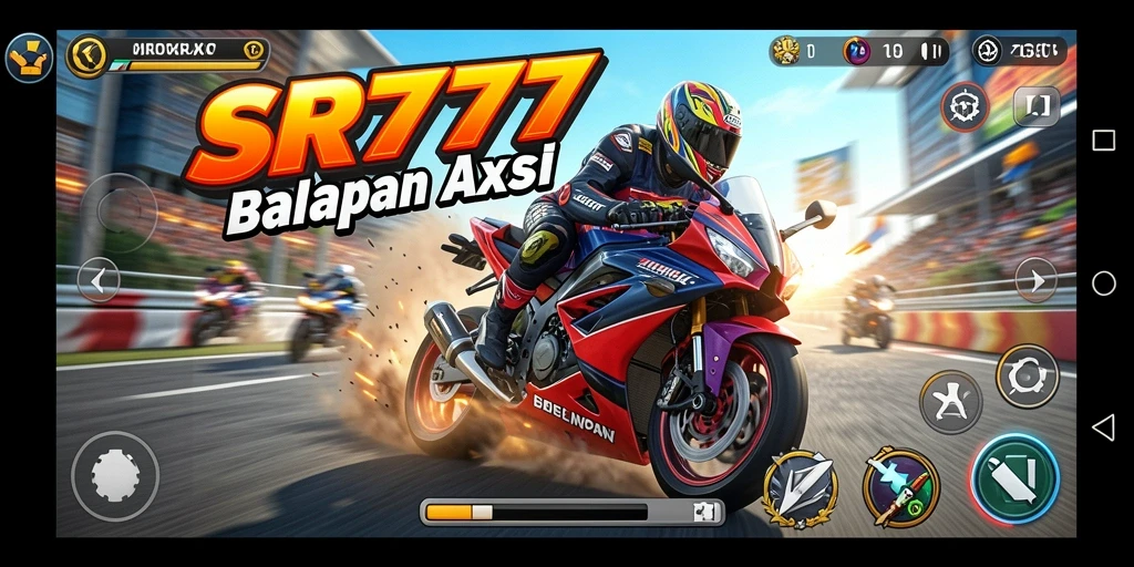 Tampilan gameplay SR777 yang menegangkan di lintasan balapan.
