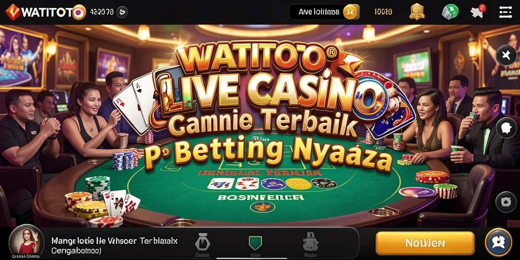 Screenshot gameplay WATITOTO menunjukkan dealer langsung dan pemain yang berinteraksi.